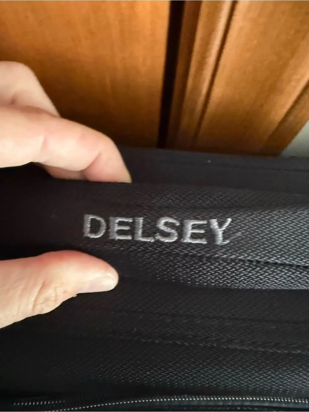 Delsey Black Garment Bag with Shoulder Strap
